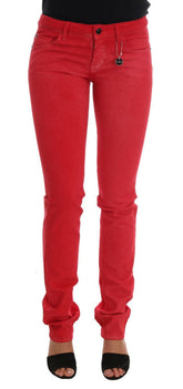 Costume National Red Cotton Stretch Slim Jeans -   -  Costume National.
